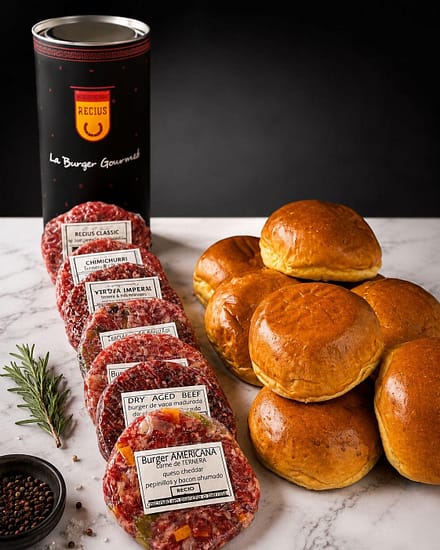 Pack hamburguesas gourmet premium Recius con pan brioche